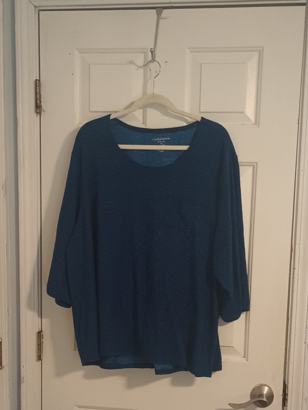 croft & barrow Teal Blue Long-Sleeve Scoop Neck Top